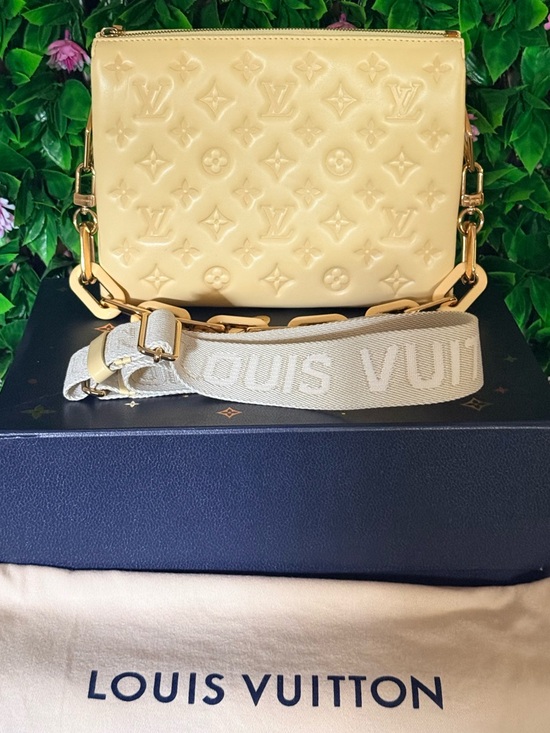 Louis Vuitton Handbags - Louis Vuitton Pale Yellow Leather Monogram Coussin PM Crossbody shoulder Bag